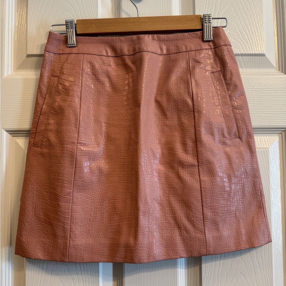 Mauve pink skirt altar’d state faux leather snake skin alligator skin